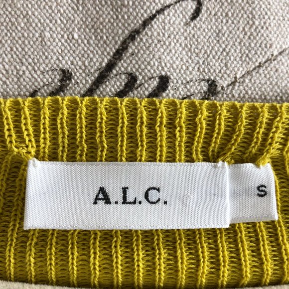A.L.C. Yellow V-Neck Sweater with Cutout Back - Picture 5 of 6